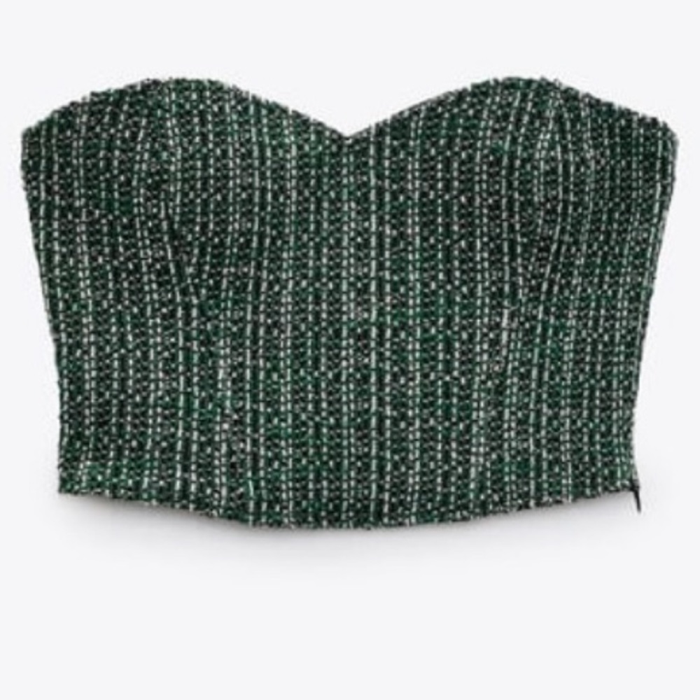 ZARA Tweed Corset Top